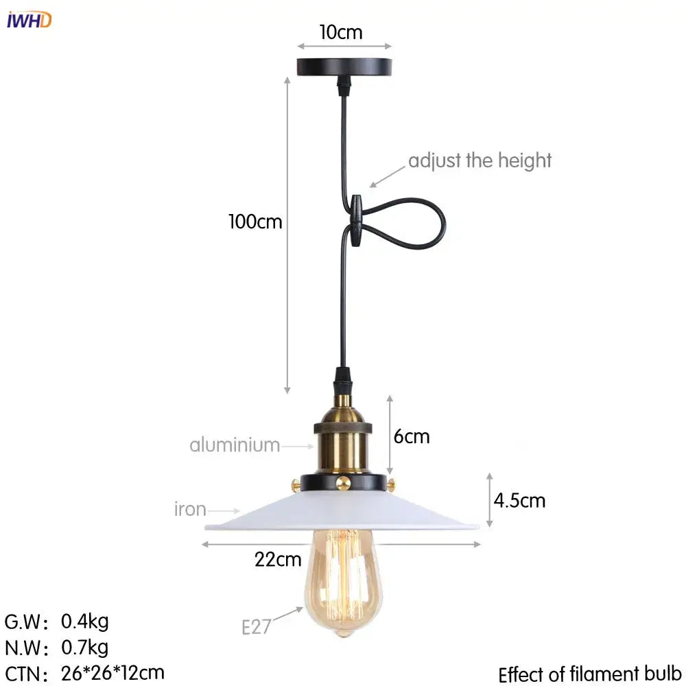 Gold Petal Pendant Light with Edison Bulb