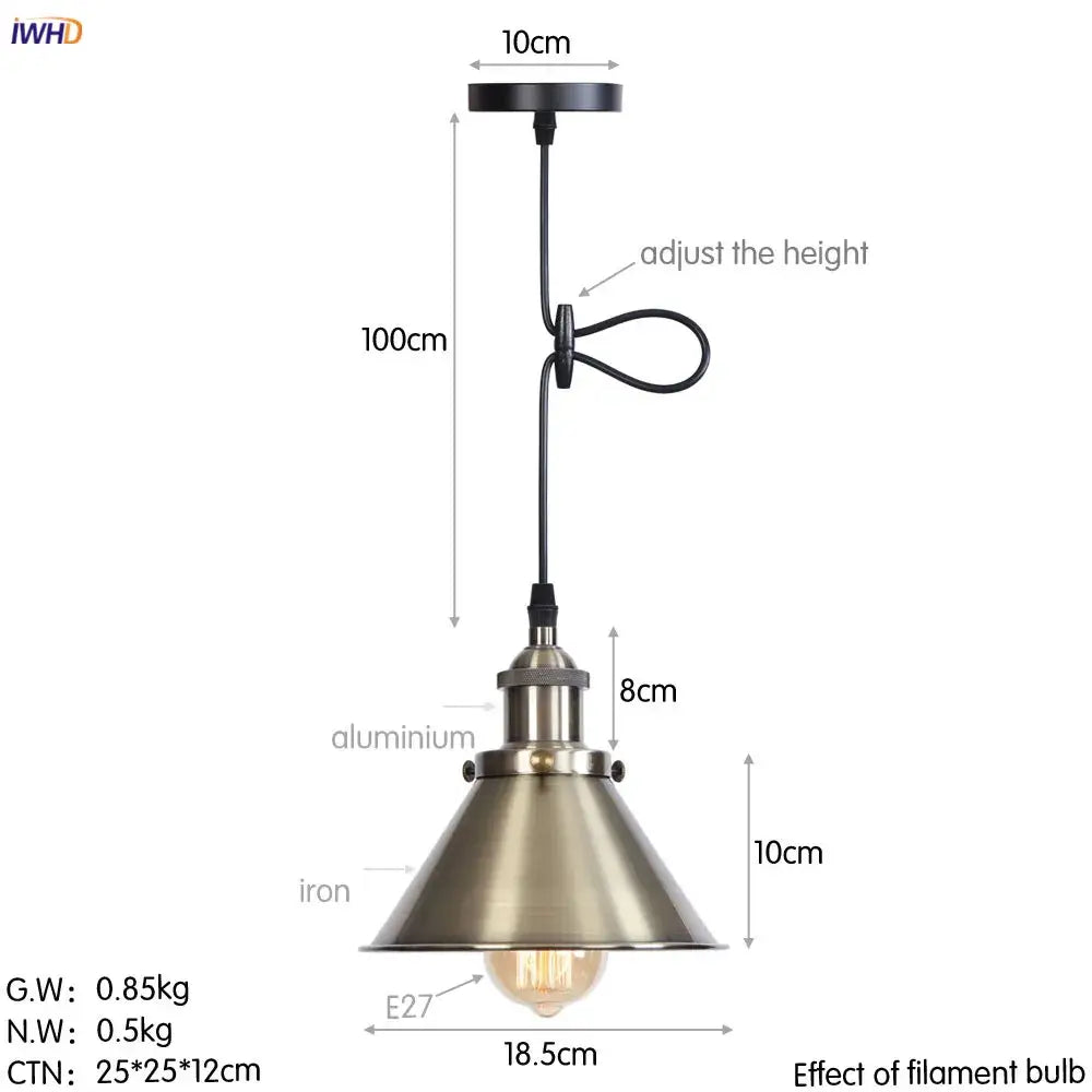 Gold Petal Pendant Light with Edison Bulb