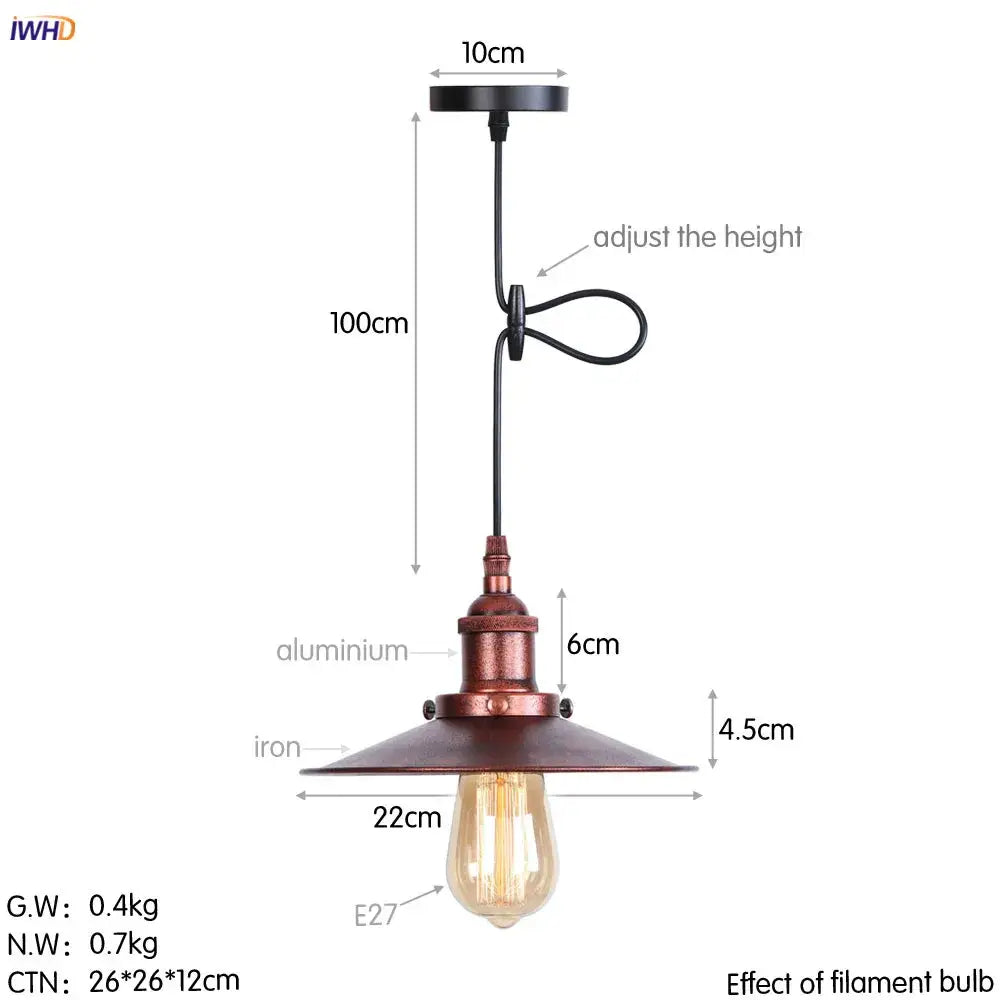 Gold Petal Pendant Light with Edison Bulb