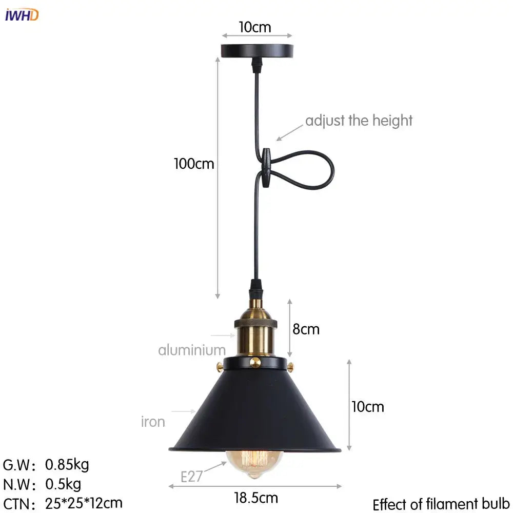 Gold Petal Pendant Light with Edison Bulb