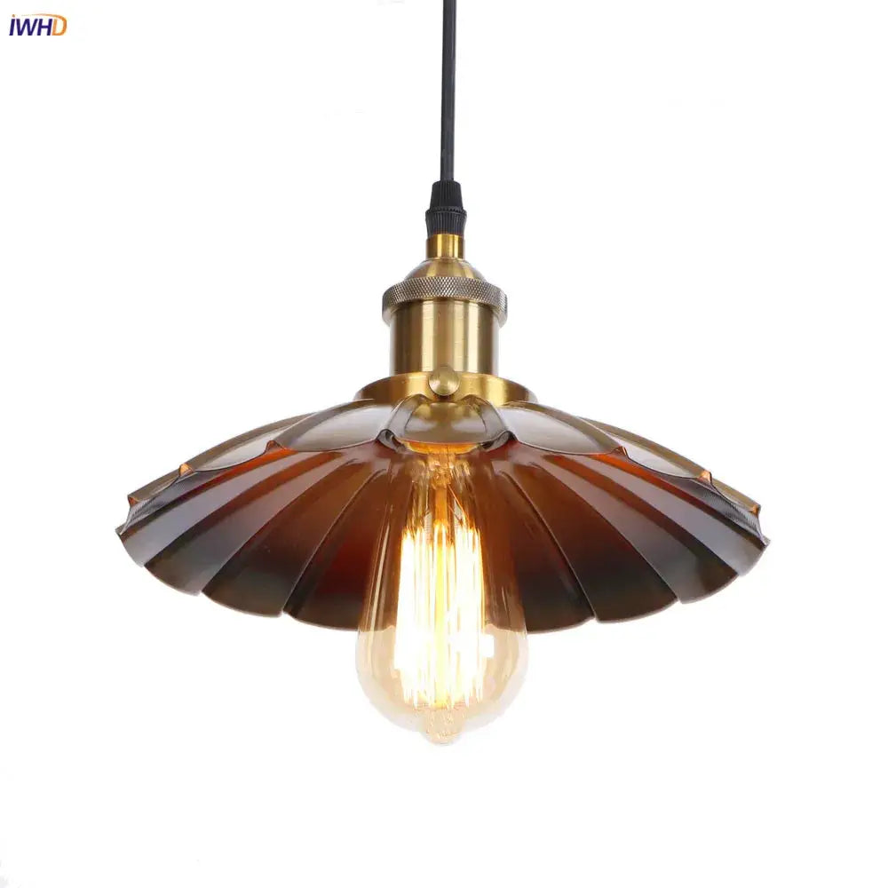 Gold Petal Pendant Light with Edison Bulb