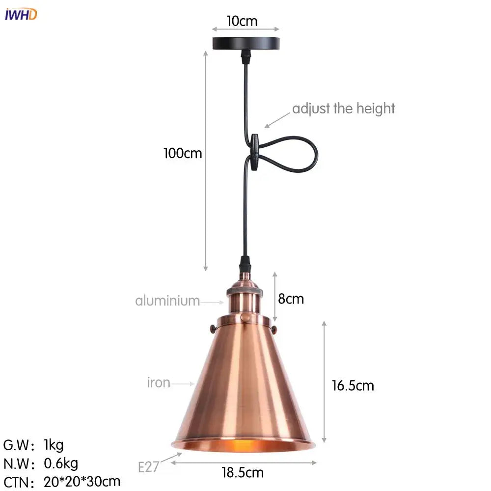 Gold Petal Pendant Light with Edison Bulb