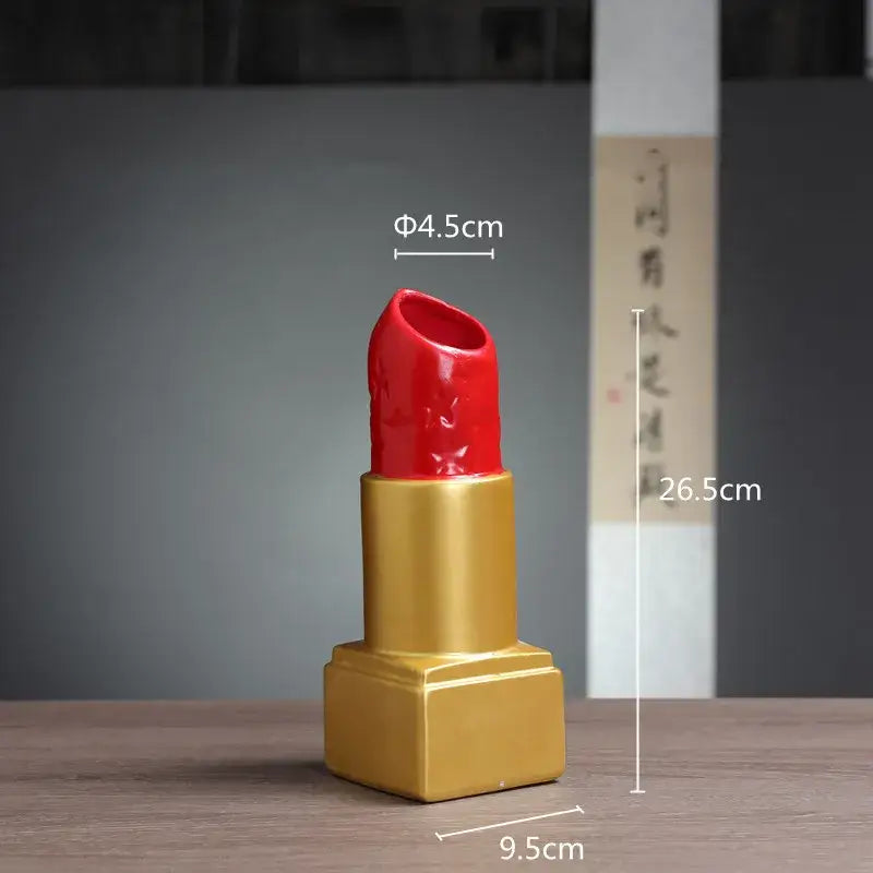 Gold Lipstick Resin Vase