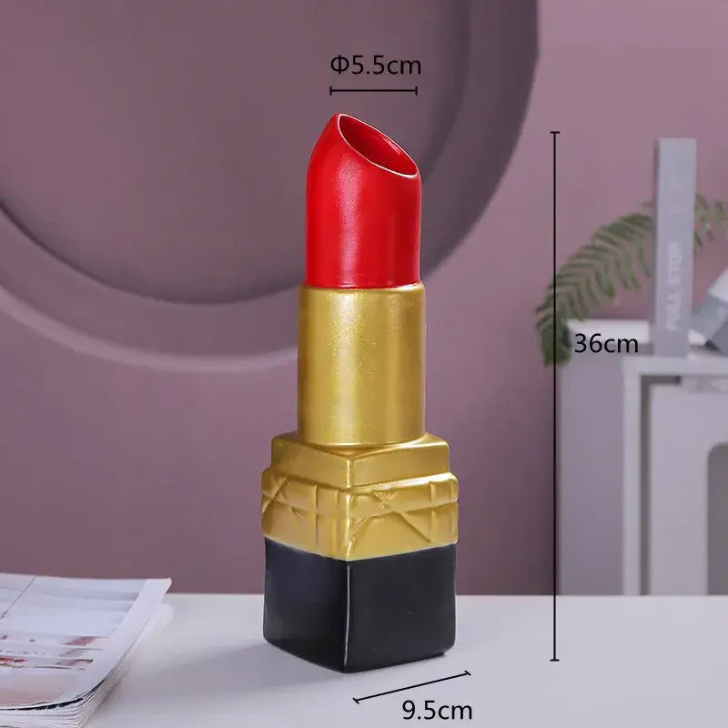 Gold Lipstick Resin Vase