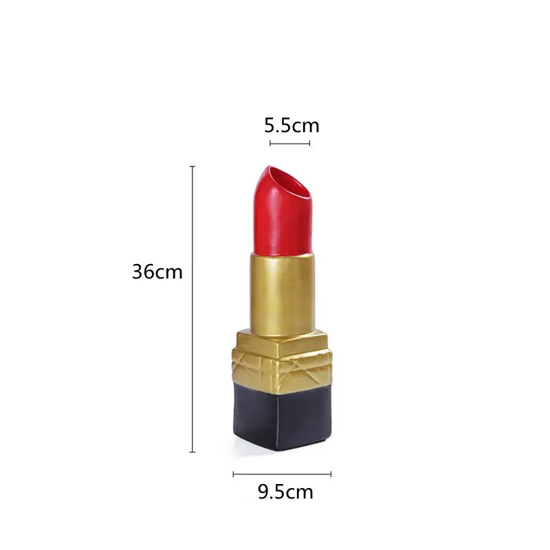Gold Lipstick Resin Vase