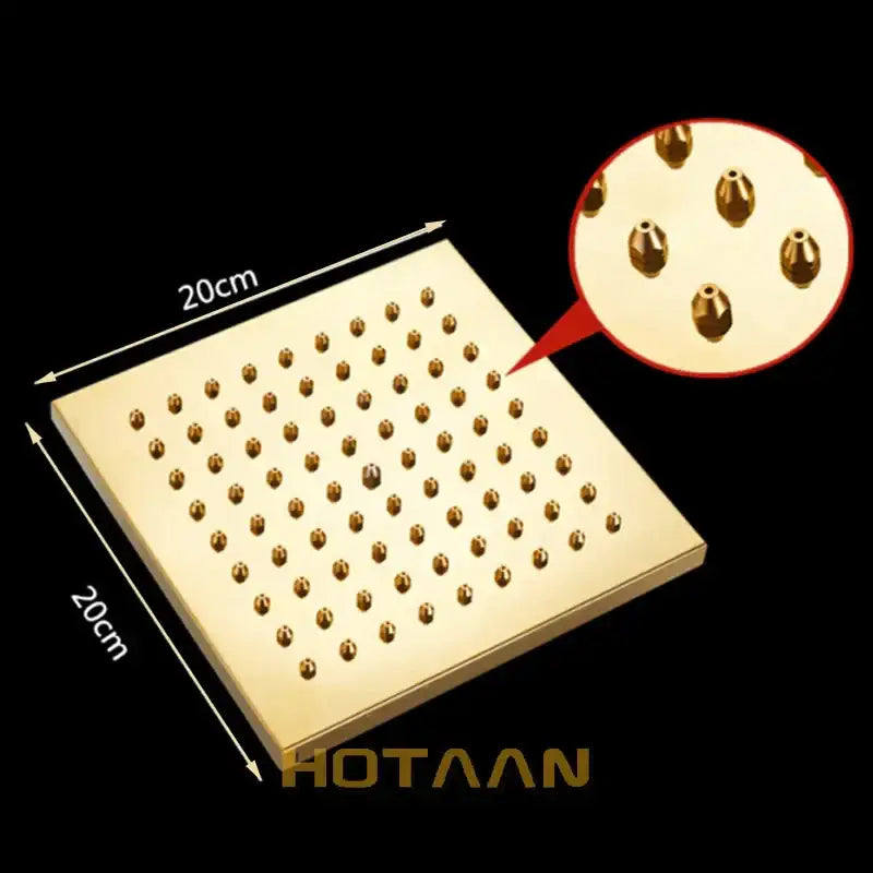 Gold Square Rain Shower