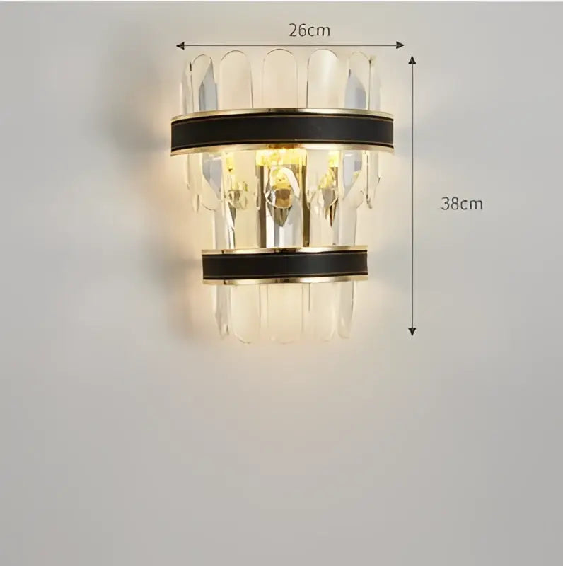 Gold Crystal Dining Chandelier 2-Layer Dimmable