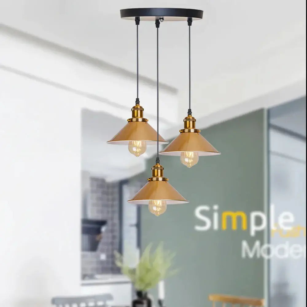 Gold Industrial Pendant Light