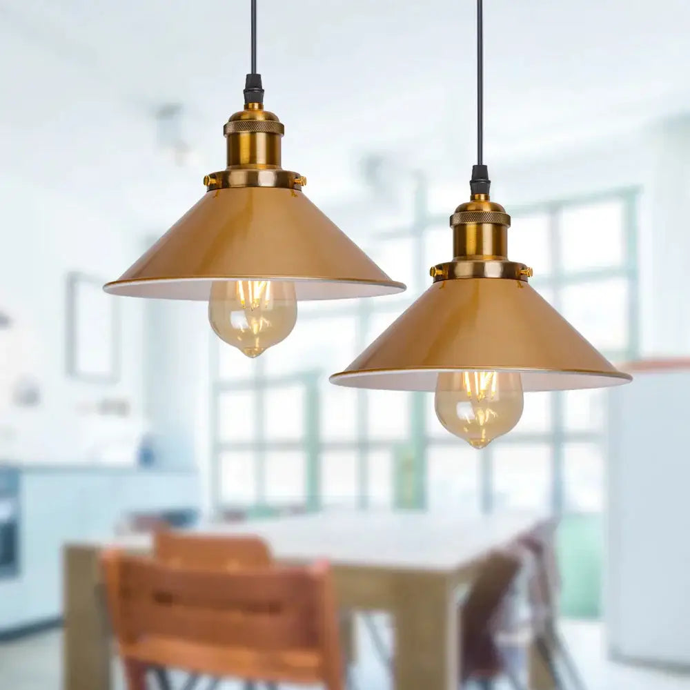 Gold Industrial Pendant Light