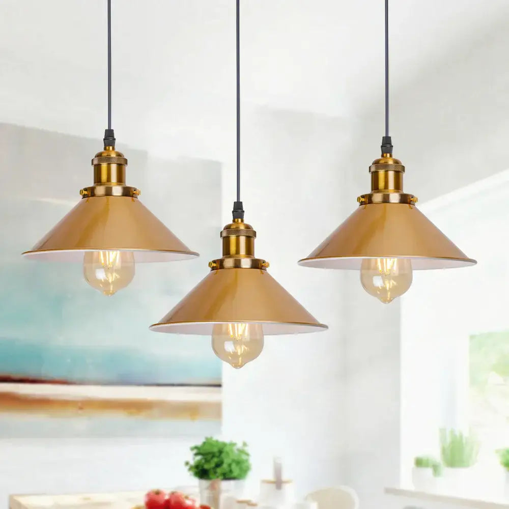 Gold Industrial Pendant Light