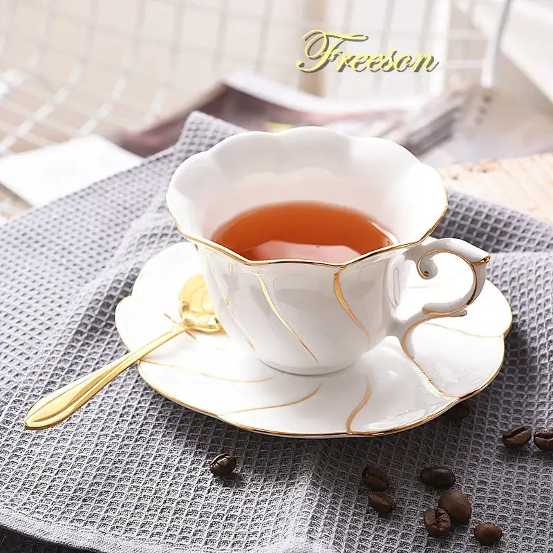 Gold Wave Porcelain Tea Set