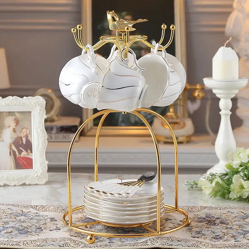 Gold Wave Porcelain Tea Set