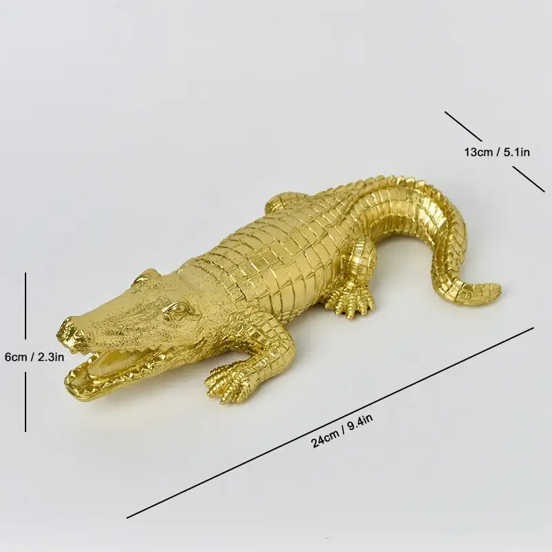 Rainbow Crocodile Resin Sculpture