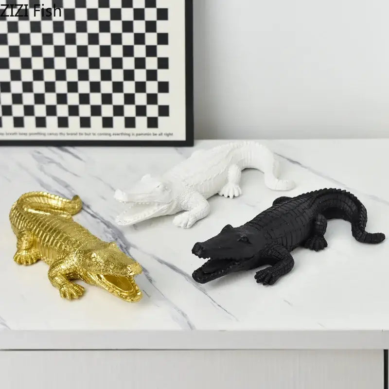 Rainbow Crocodile Resin Sculpture