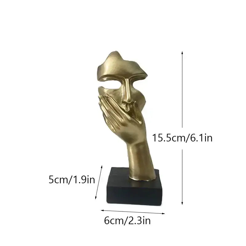 Golden Abstract Mask Statue