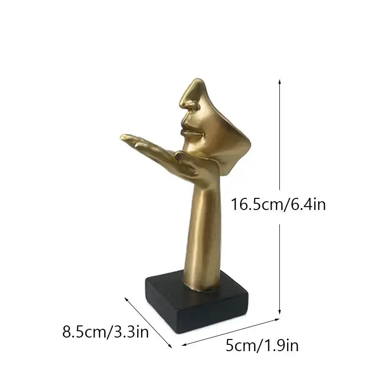 Golden Abstract Mask Statue