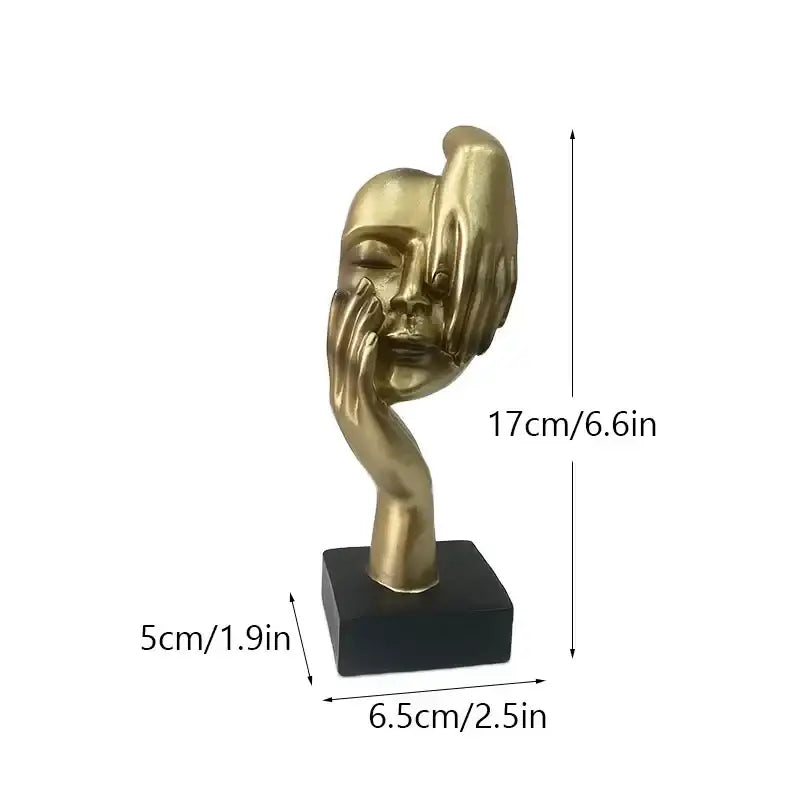 Golden Abstract Mask Statue