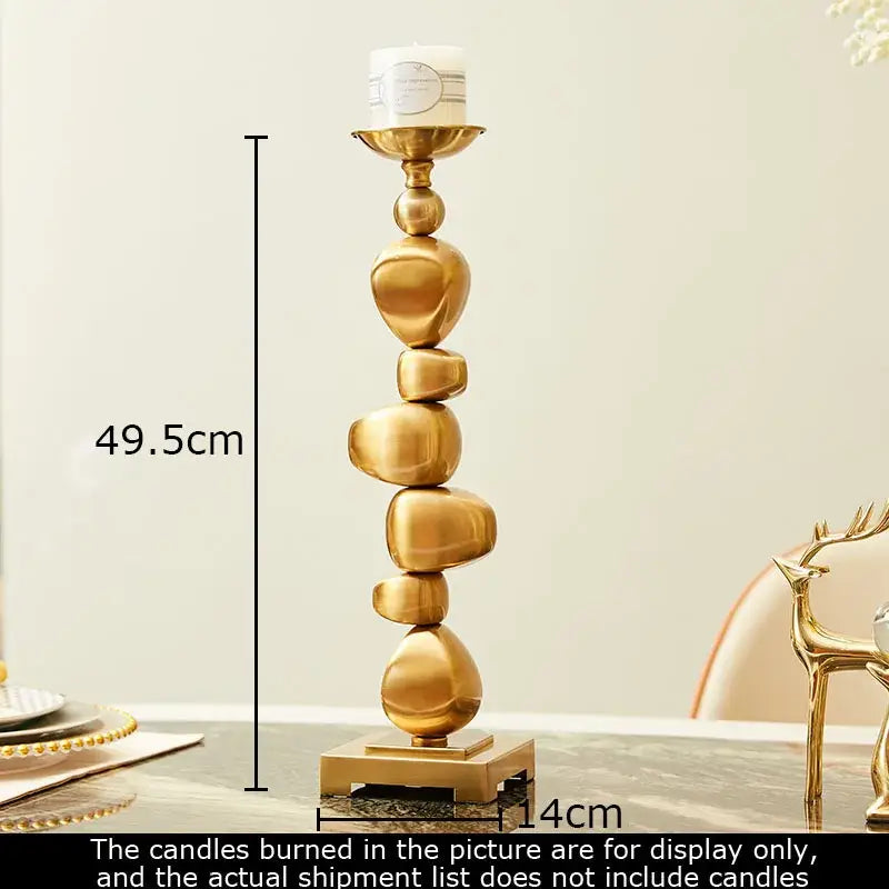 Gold Stone Candle Holder