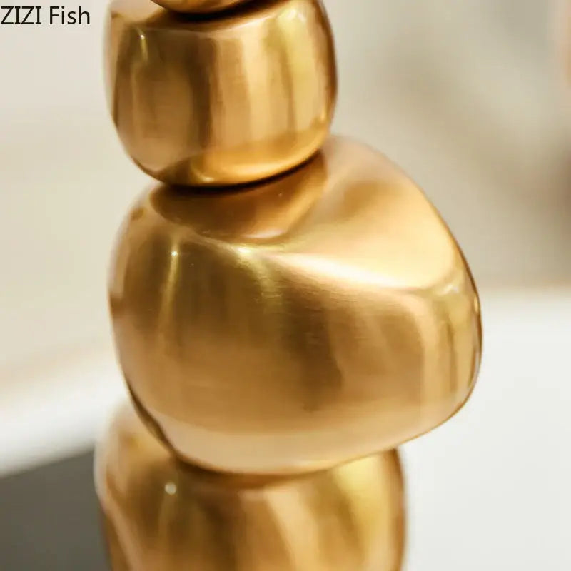 Gold Stone Candle Holder