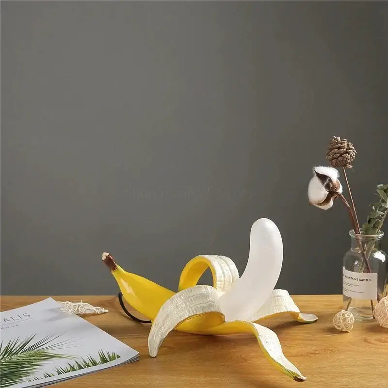 Gold Banana Glass Lamp