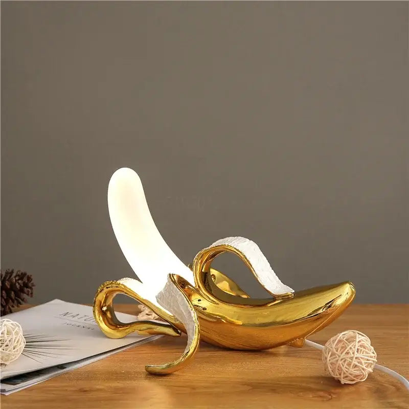 Gold Banana Glass Lamp