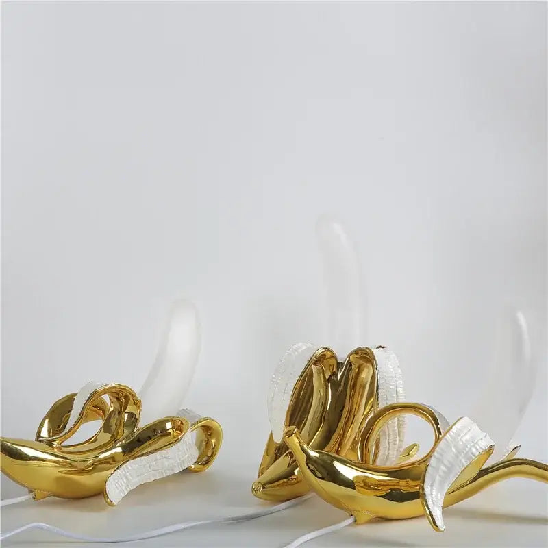 Gold Banana Glass Lamp