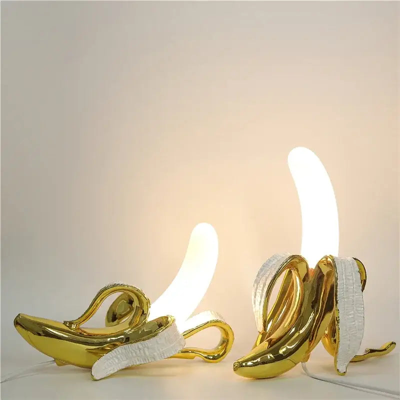 Gold Banana Glass Lamp