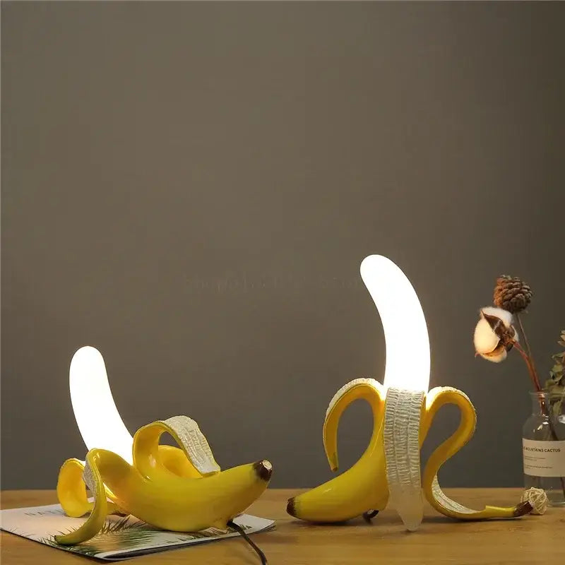 Gold Banana Glass Lamp