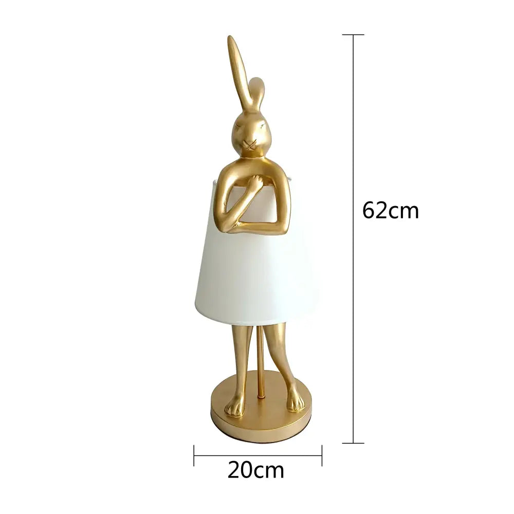 Gold Rabbit Resin Lamp