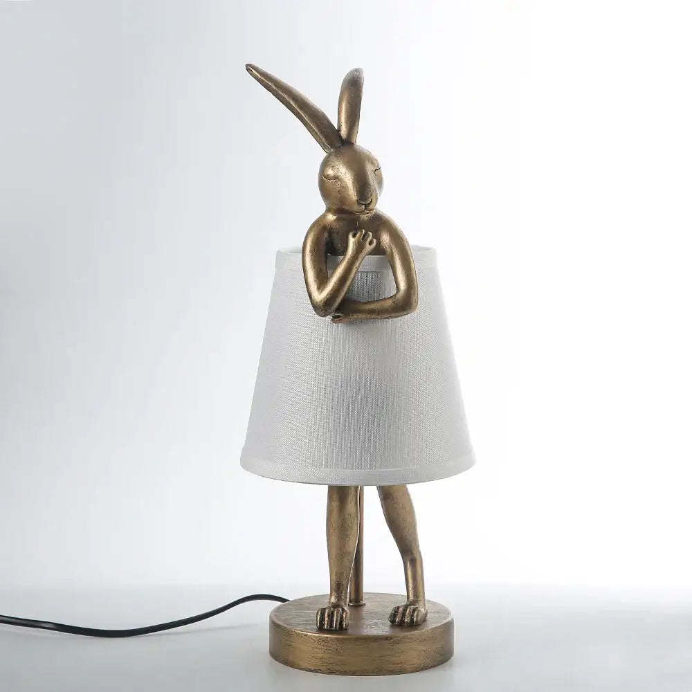 Gold Rabbit Resin Lamp Large or Small