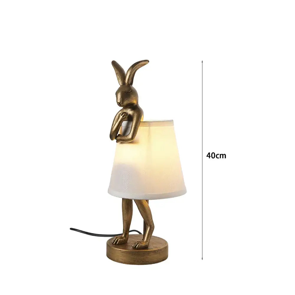 Gold Rabbit Resin Lamp Large or Small