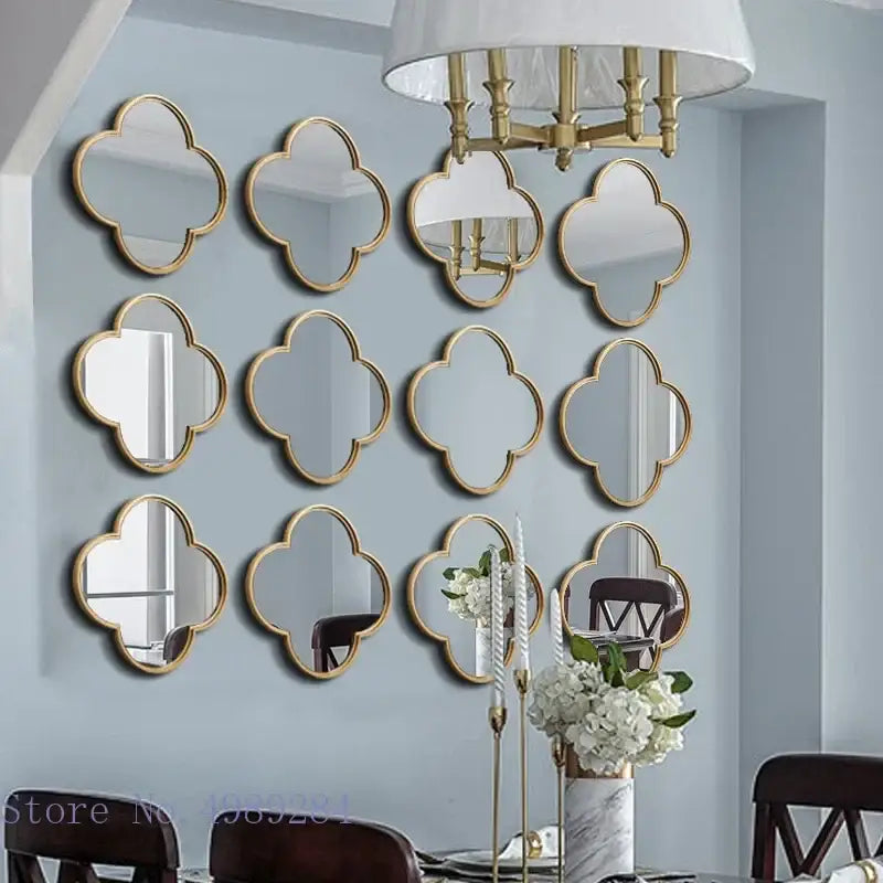 Gold Geometric Mirror Set