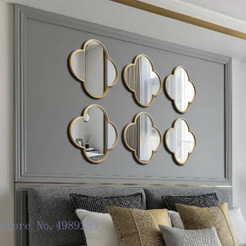 Gold Geometric Mirror Set
