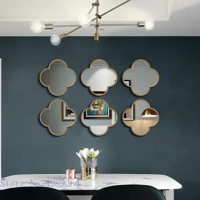 Gold Geometric Mirror Set