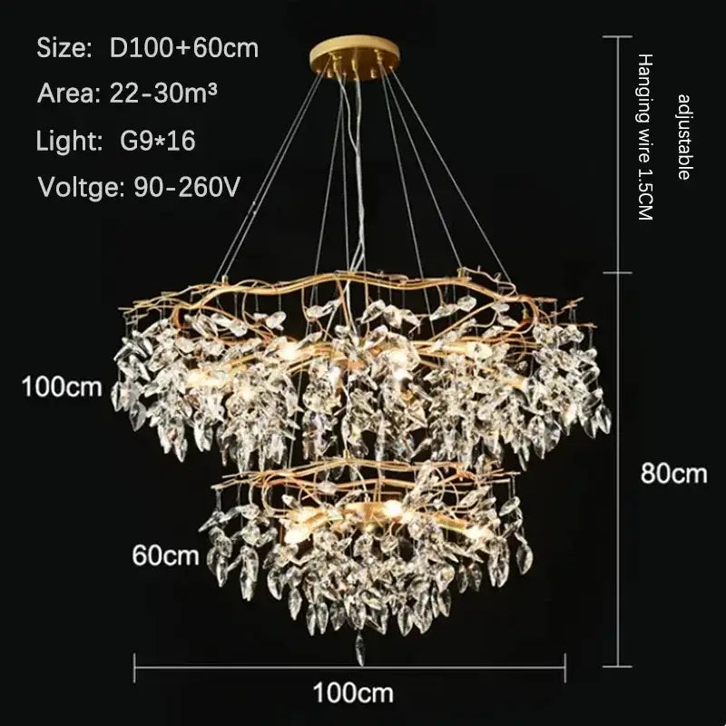 Gold Branch Bedroom Chandelier