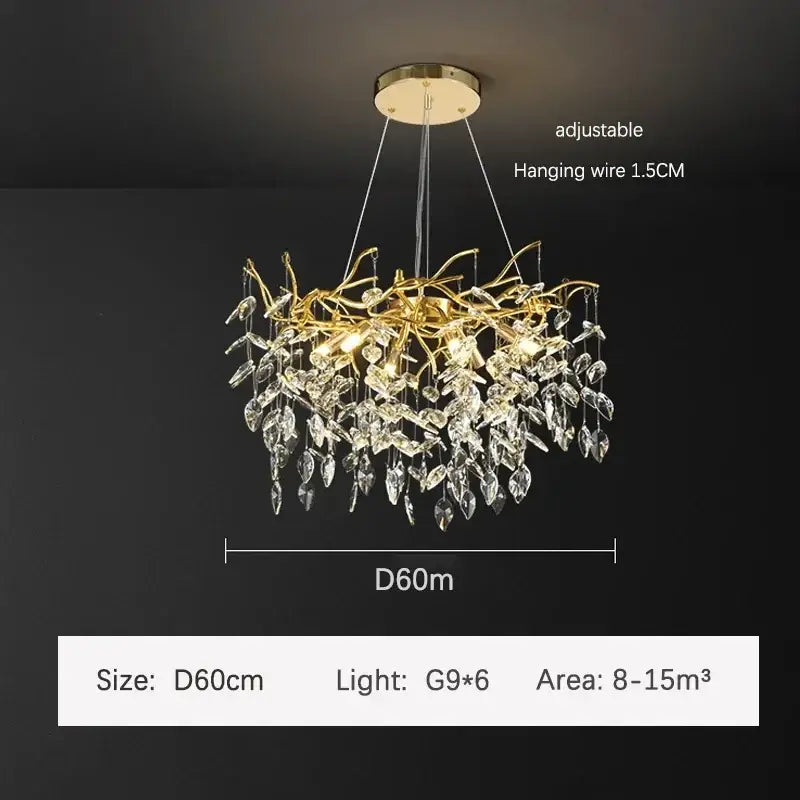 Gold Branch Bedroom Chandelier