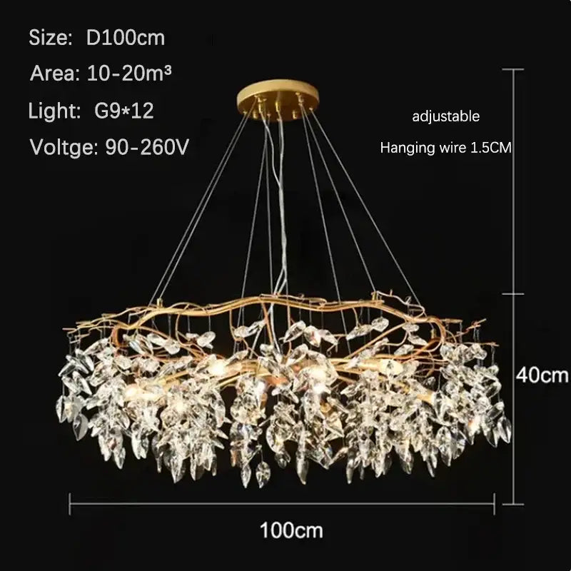Gold Branch Bedroom Chandelier