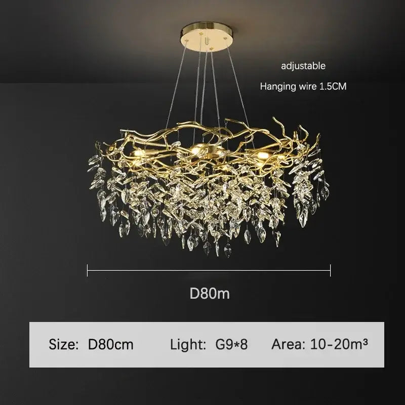 Gold Branch Bedroom Chandelier