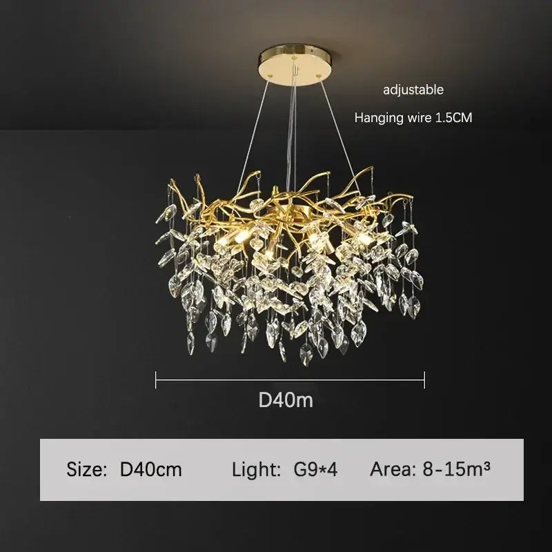 Gold Branch Bedroom Chandelier