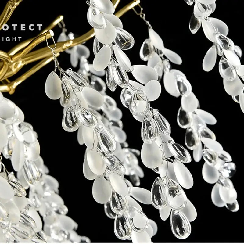 Gold Grapevine Crystal Chandelier
