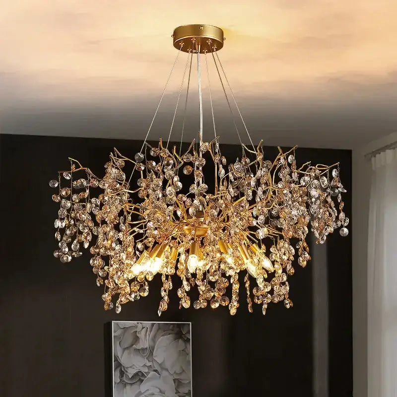Gold Branch LED 100cm Chandelier