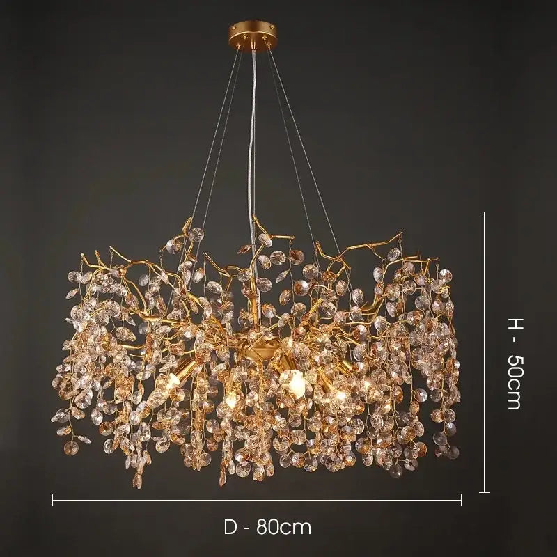 Gold Branch LED 100cm Chandelier