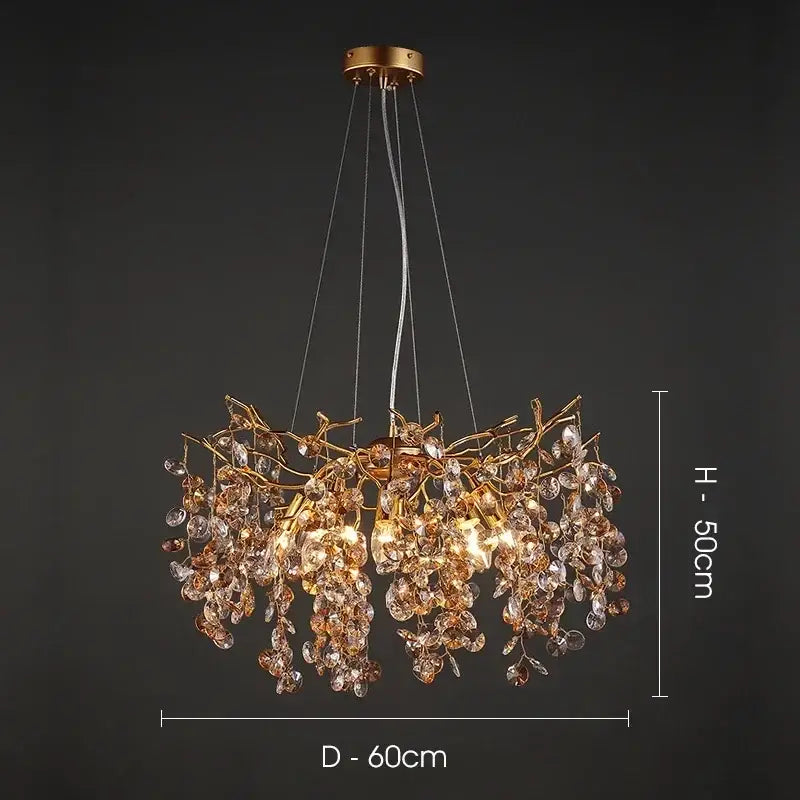 Gold Branch LED 100cm Chandelier