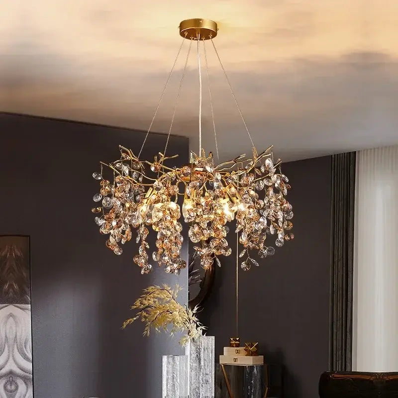 Gold Branch LED 100cm Chandelier