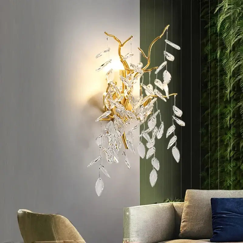 Gold Crystal LED 14-Light Dining Area Pendant