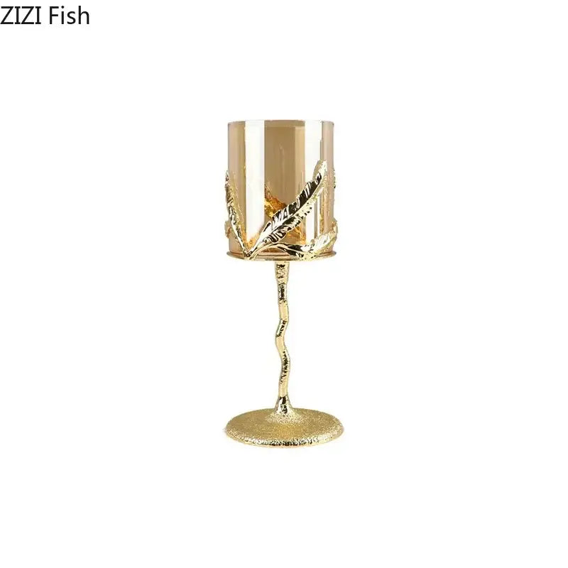 Gold Leaf Candle Holders