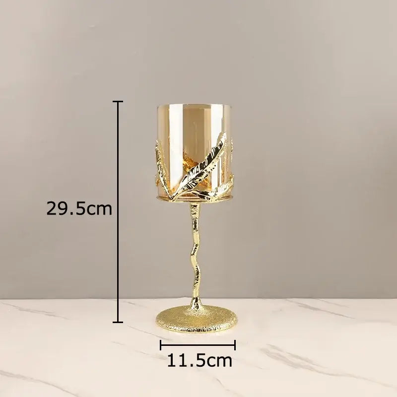 Gold Leaf Candle Holders