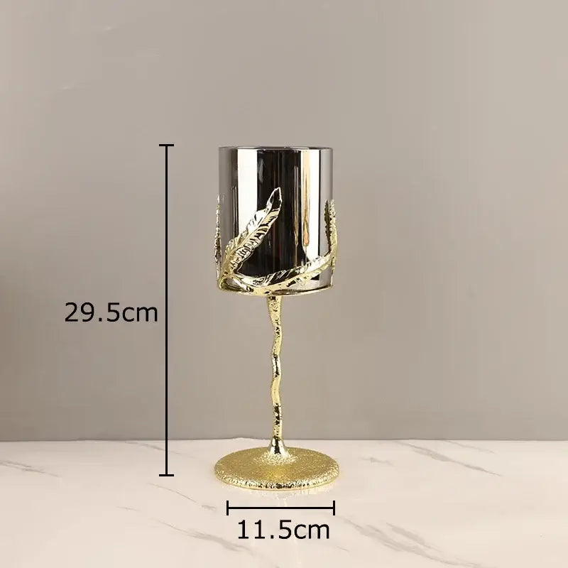 Gold Leaf Candle Holders