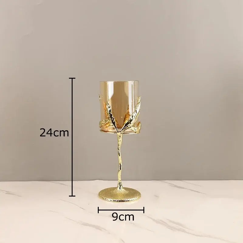 Gold Leaf Candle Holders