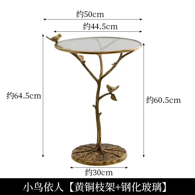 Brass Bird Tree Table